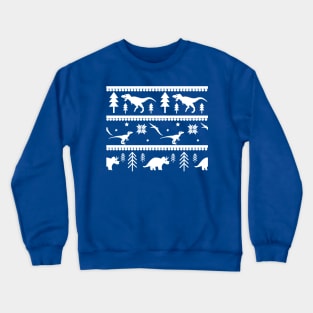 Another Dinosaur Fair Isle Pattern (Blue) Crewneck Sweatshirt